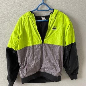 Medium / large windbreaker neon green grey & black PINK
